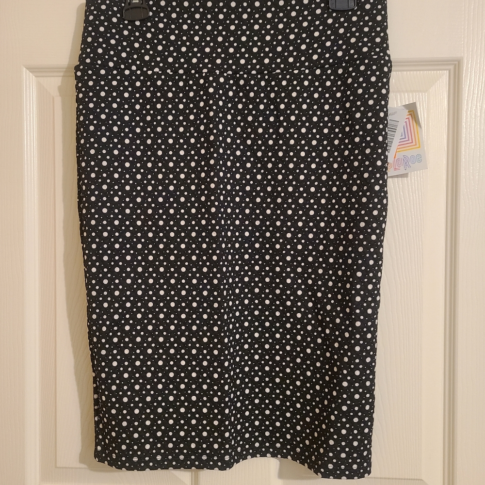 Black White Polka Dot Pencil Skirt